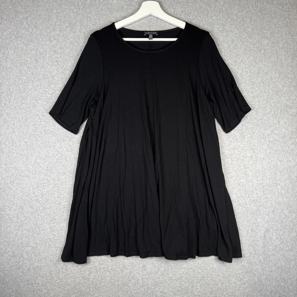Eileen Fisher Women's Size XL Modal Blend Short Sleeve T-Shirt Top Stretch